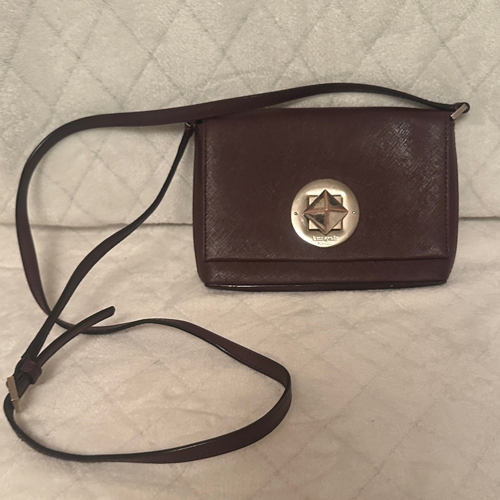 Burgundy Kate Spade Leather Crossbody Bag